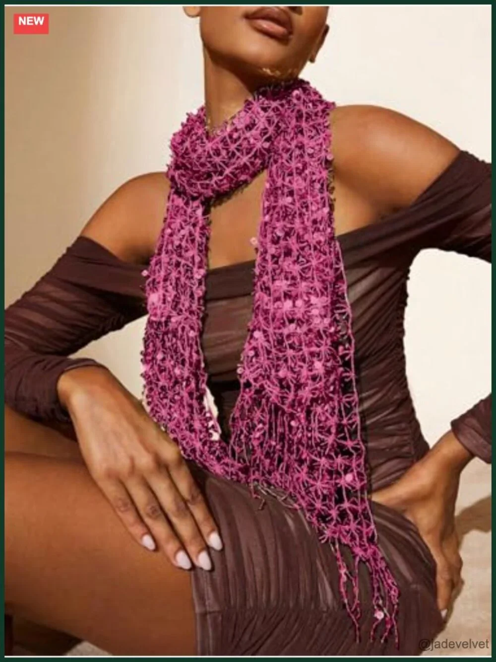 Sequin Beaded Sparkly Headscarf Belly Dance Hip Scarf Glitter Neck Scarves